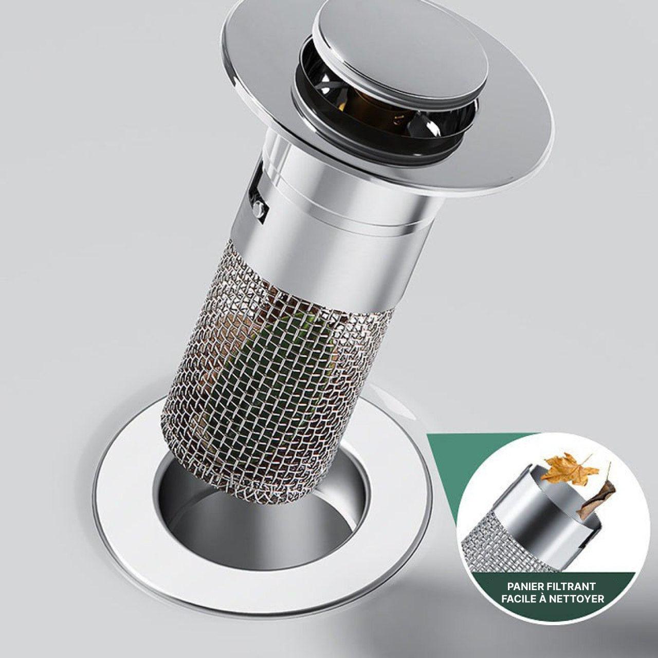 Bouchon de Lavabo Avec Panier Filtrant Intégré