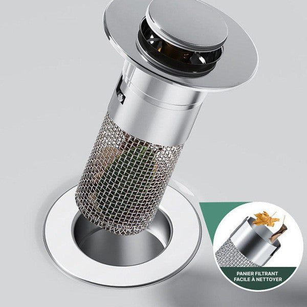 Bouchon de Lavabo Avec Panier Filtrant Intégré