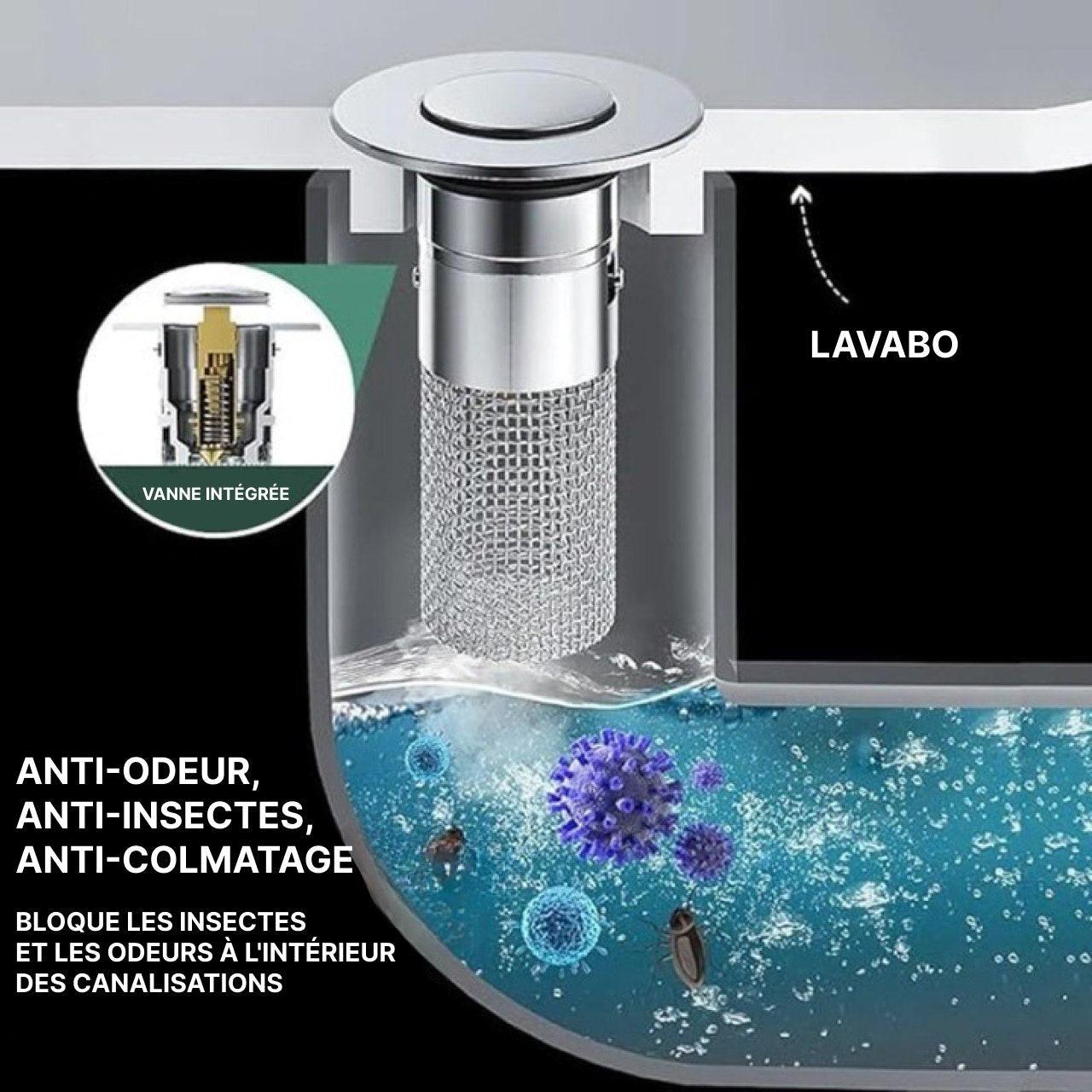 Bouchon de Lavabo Avec Panier Filtrant Intégré