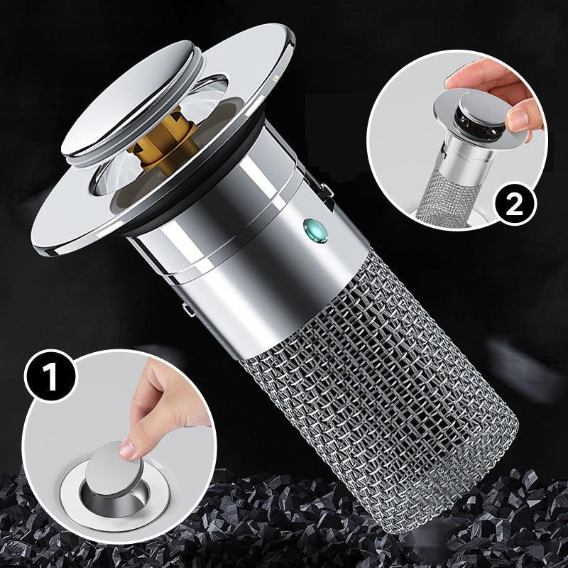 Bouchon de Lavabo Avec Panier Filtrant Intégré