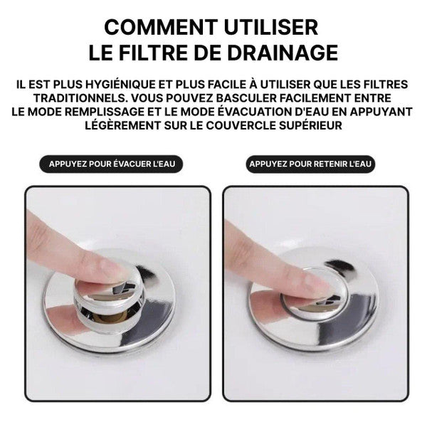 Bouchon de Lavabo Avec Panier Filtrant Intégré