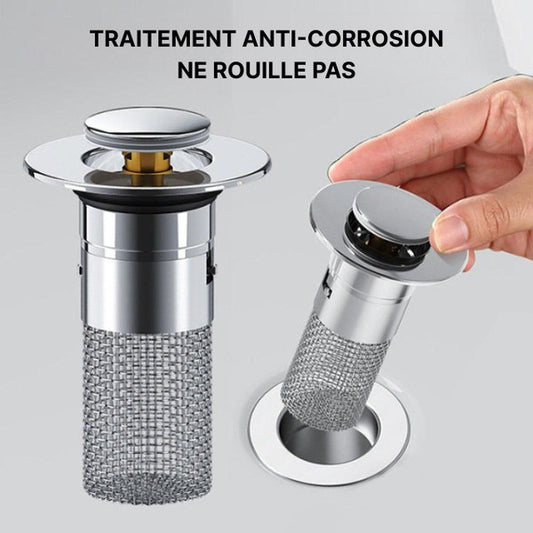 Bouchon de Lavabo Avec Panier Filtrant Intégré