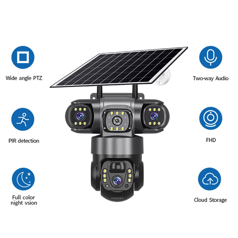 Bnn - Caméra de Surveillance Solaire 4G Intelligente + avec installation offerte