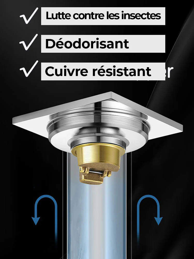 Bouchon de vidange de sol en cuivre, Anti-odeur, Anti-insecte (ORIGINAL) 01 Acheté = 01 Offert