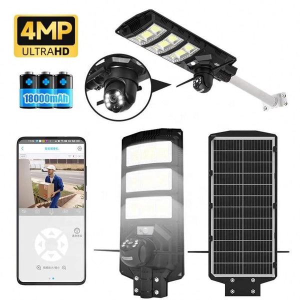 Lampadaire solaire avec caméra intégrée sans wifi